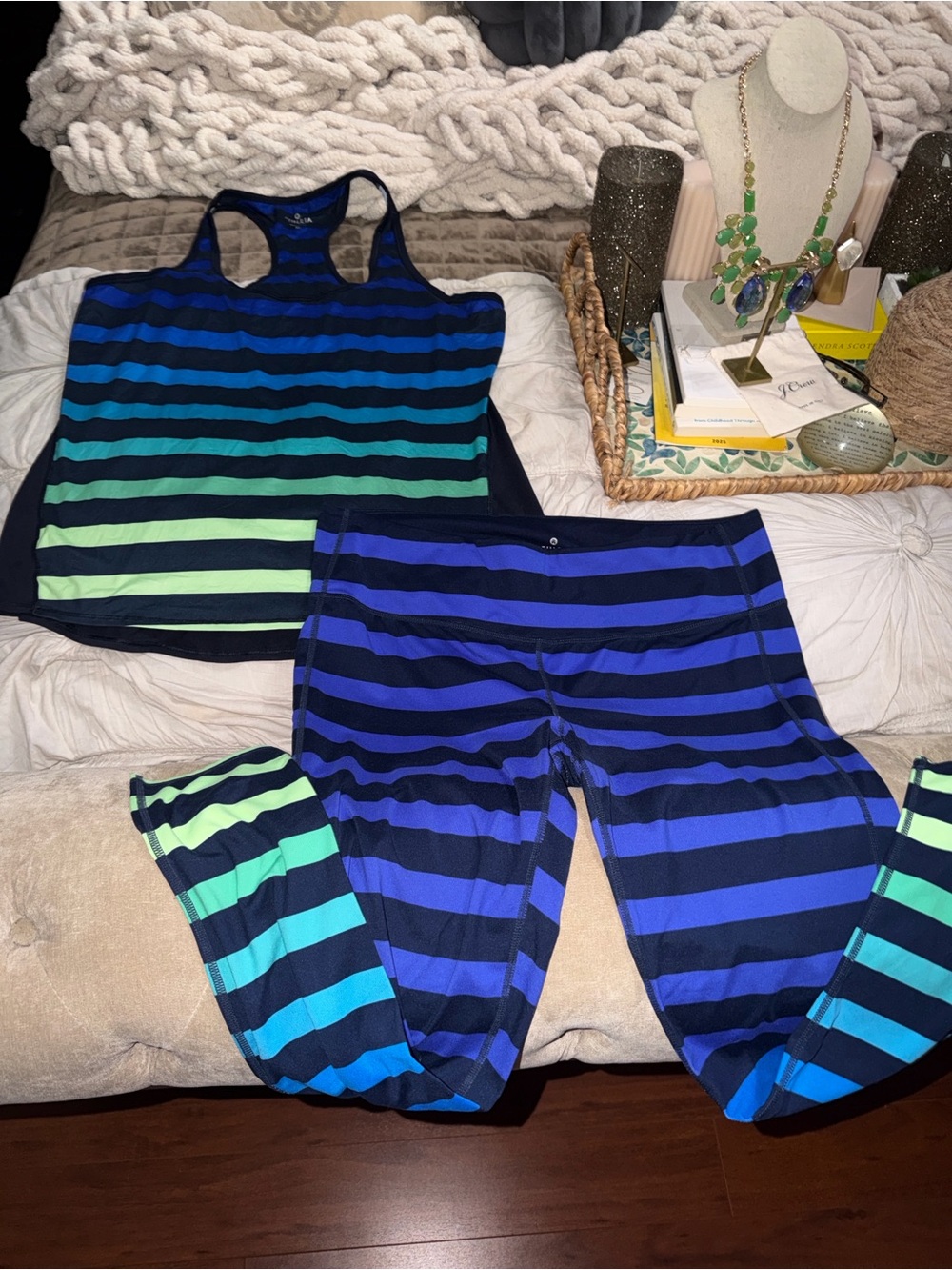 Athleta Active Tank and Leggings Set - Navy & Blue